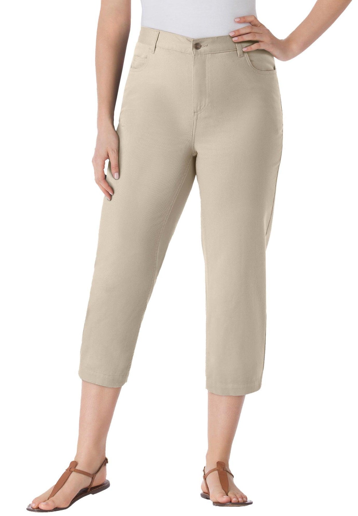 Perfect 5-Pocket Relaxed Capri With Back Elastic