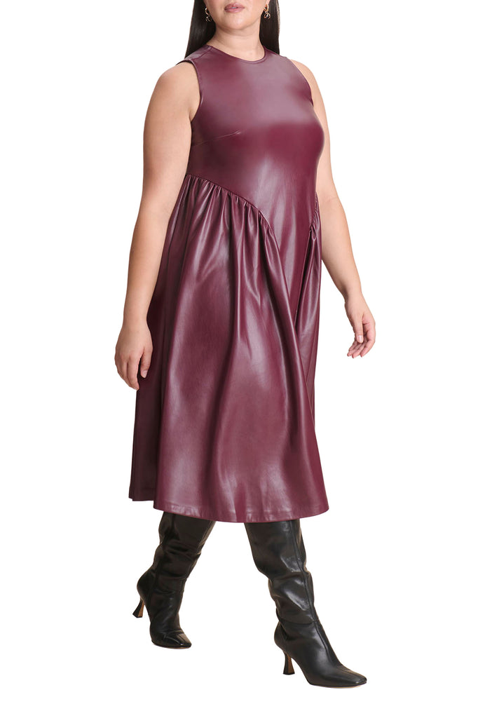 Faux Leather Fit And Flare Dress | ELOQUII  One Stop Plus