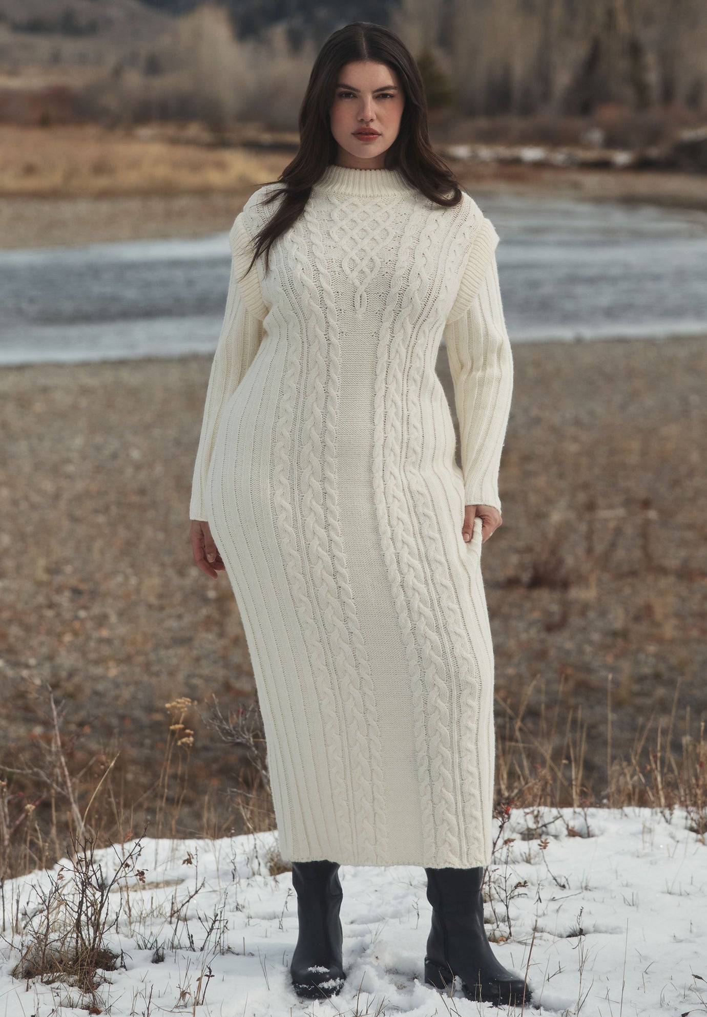 Cable Stitch Sweater Dress | ELOQUII